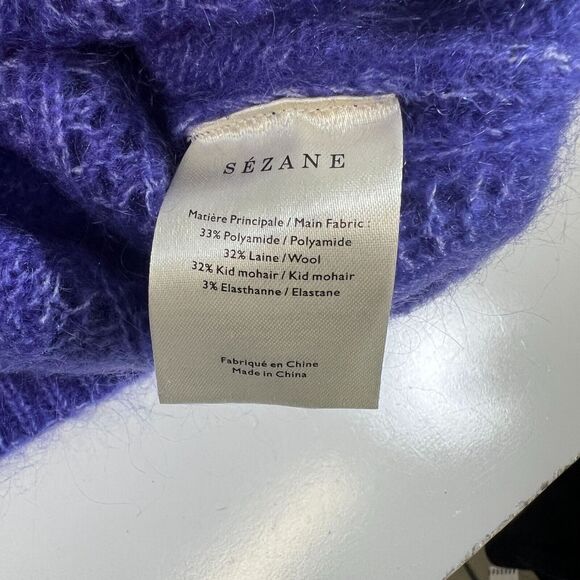 La Maille Sézane XS Cable Knit Sweater In Blue Mohair & Wool XS - Picture 8 of 13